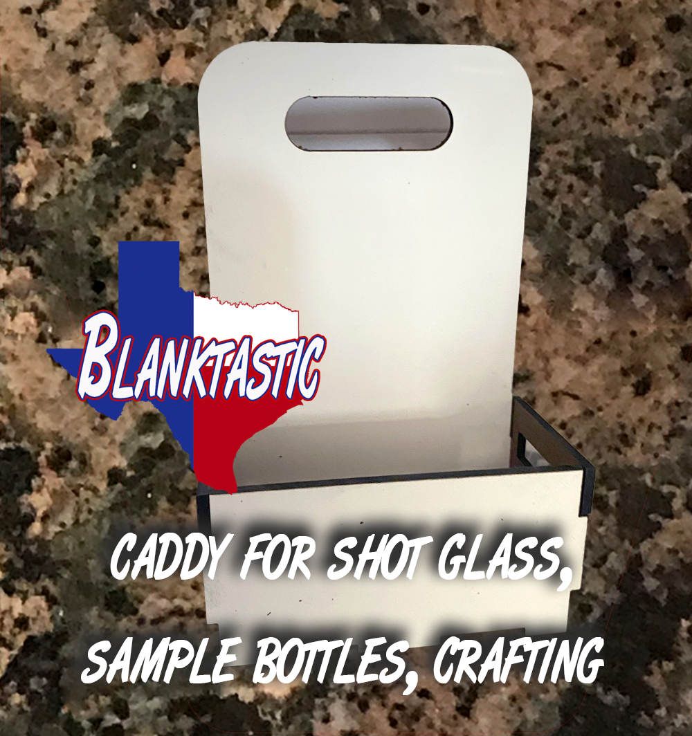 Wood Mini Bottle Caddy With Sublimation Topper ******BOTTLES NOT INCLU –  Blanktastic Sublimation Blanks