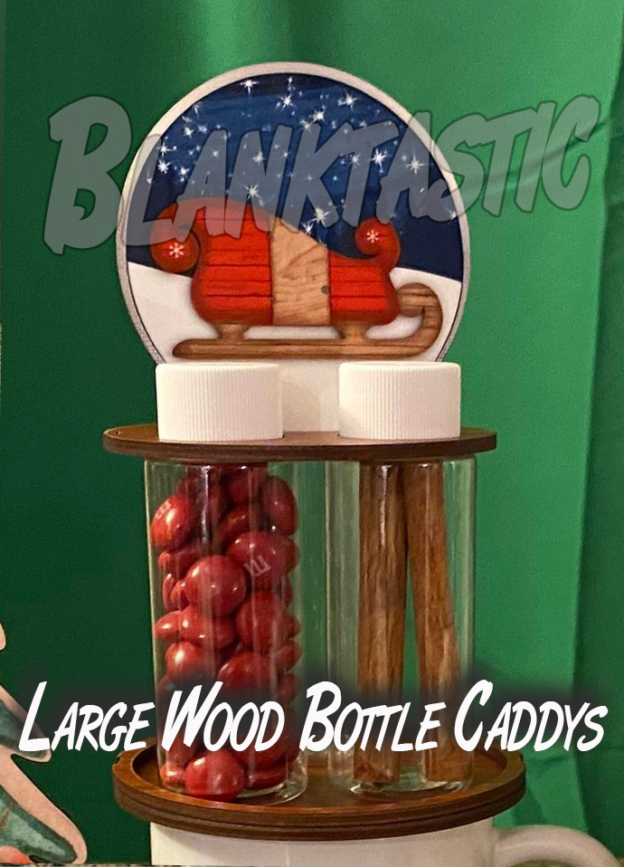 Wood Mini Bottle Caddy With Sublimation Topper ******BOTTLES NOT INCLU –  Blanktastic Sublimation Blanks