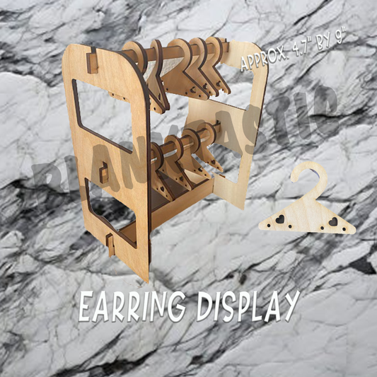 Earring Display with 10 Wood Earring Hangers