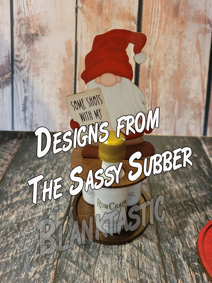 Wood Mini Bottle Caddy With Sublimation Topper ******BOTTLES NOT INCLUDED****** As Seen on the Sassy Subber